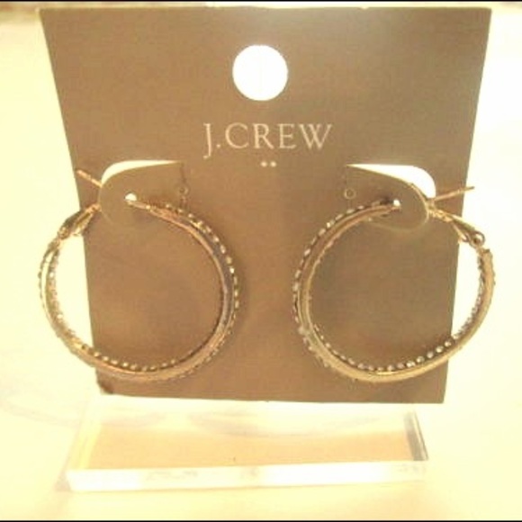 J. Crew Jewelry - NWT J.Crew Crystal HOOP EARRINGS - Style 06269